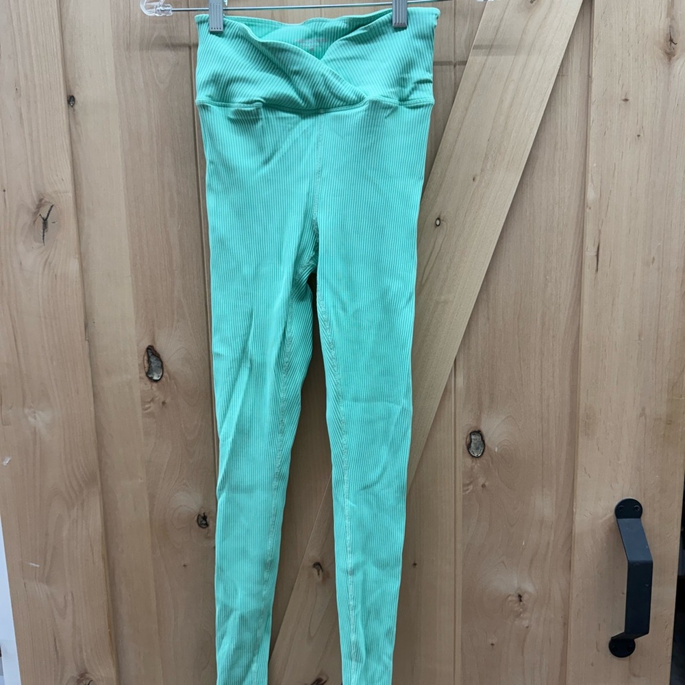Year of Ours Mint Green Veronica Ribbed Leggings